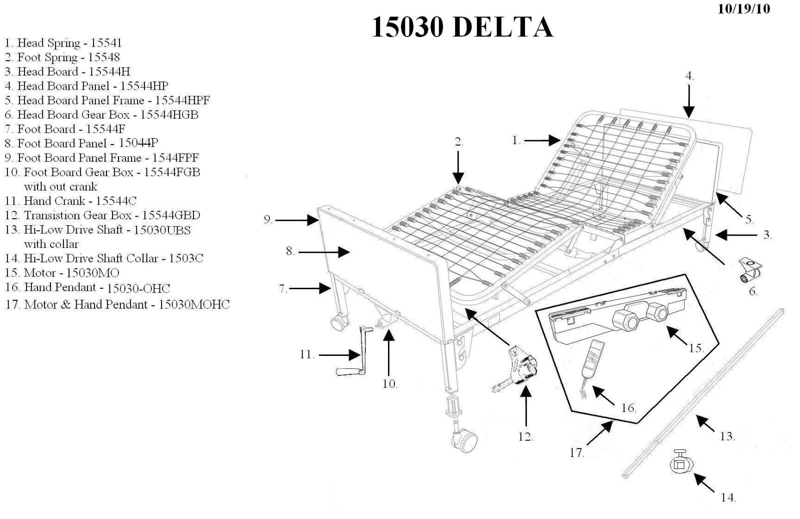 Drive Medical Delta UltraLight 1000 SemiElectric Bed